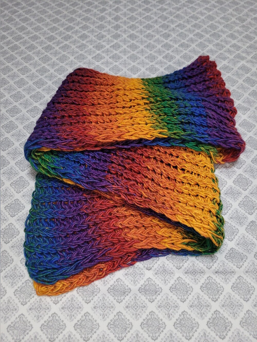 Handmade Multicolor Knit Scarf Cozy Winter Accessory - Soft Chunky Yarn